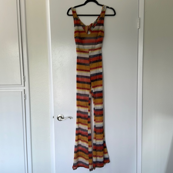 Sheer Mesh Color Block Jumpsuit - Picture 1 of 4